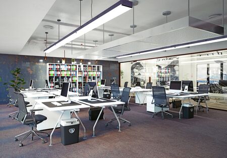 modern office interior, 3d rendering concept designの写真素材