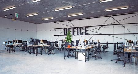 modern office interior, 3d rendering business concept design