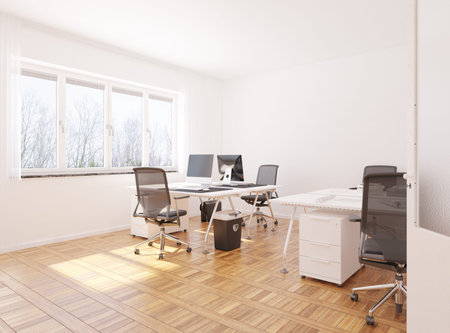 contemporary office interior. 3d rendering design concept