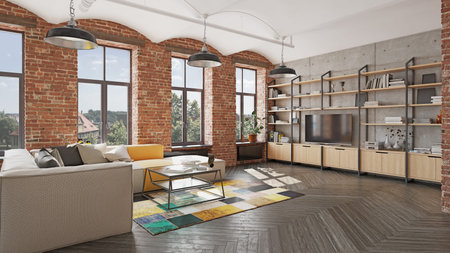 modern apartment interior. 3d rendering design concept idea
