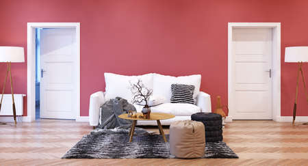 modern living interior. 3d rendering concept ideaの写真素材