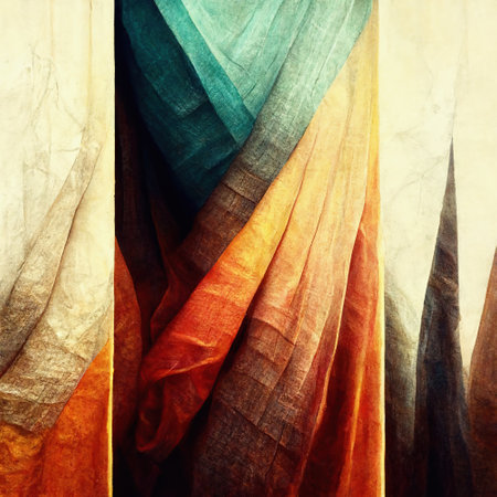 abstract colorful cloth  background. 3d rendering digital art illustrationの写真素材