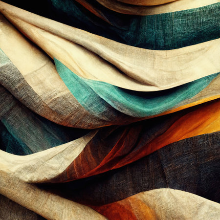 abstract colorful cloth  background. 3d rendering digital art illustrationの写真素材