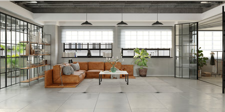 Apartment interior with kitchen. 3dの写真素材