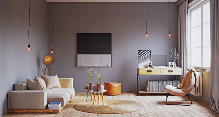 modern living room interior 3dの写真素材