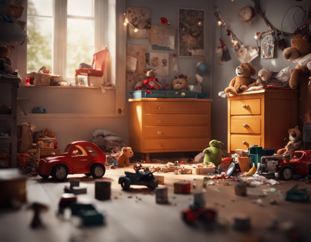 mess in the children's room. AI generatedの素材
