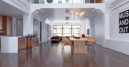 Project of a studio apartment with a modern style.