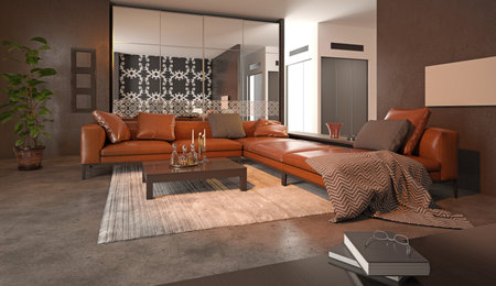 Project of a studio apartment with a modern style.