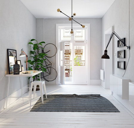 modern living interior design.の写真素材