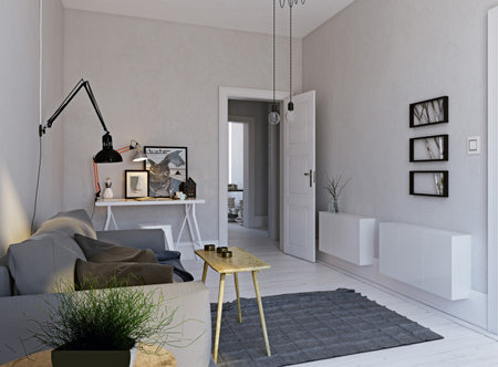 modern living interior design.の写真素材
