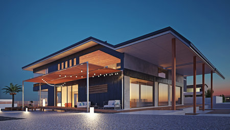 modern house buildingの写真素材