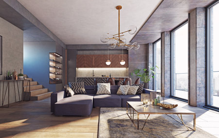 modern living interiorの写真素材