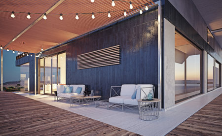 modern house buildingの写真素材