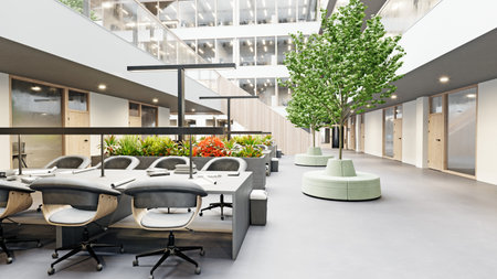 Interior of a modern office building.の写真素材