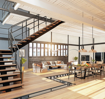 modern domestic kitchen interior.の写真素材