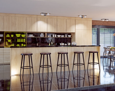 modern domestic kitchen interior.の写真素材