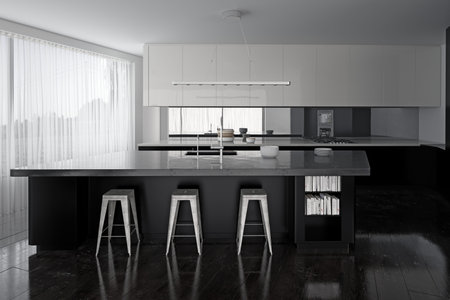 contemporary kitchen in a modern style interior.の写真素材