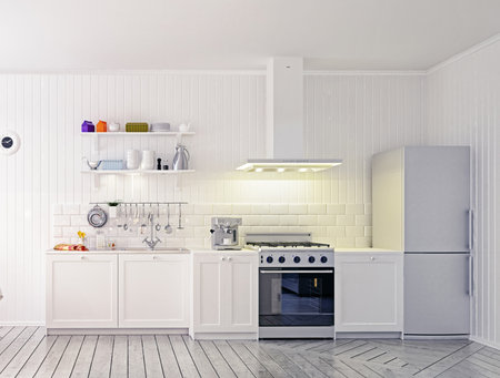 modern cozy kitchen interiorの写真素材