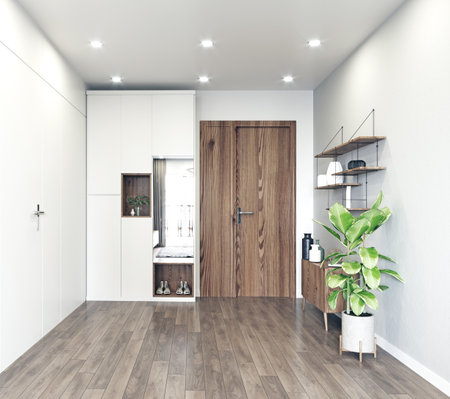 modern entrance interior design. 3d rendering conceptの写真素材