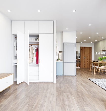 modern living interior design. 3d rendering conceptの写真素材