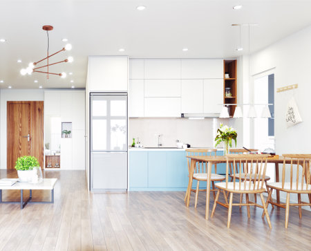 modern living interior design. 3d rendering conceptの写真素材
