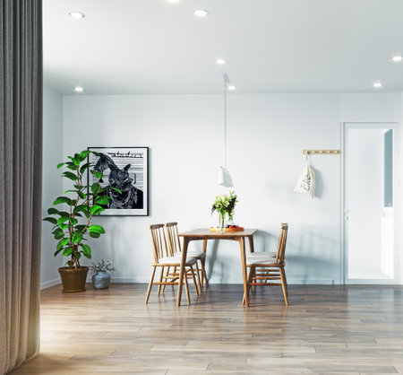 modern living interior design. 3d rendering conceptの写真素材