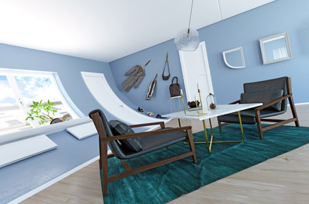 bizarre interior. 3d rendering creative concept ideaの写真素材