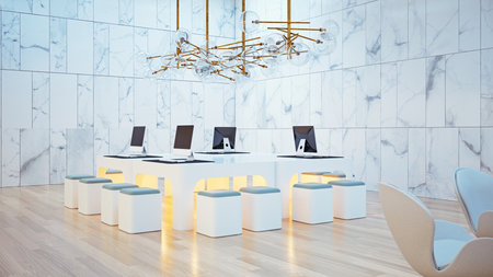 modern office design concept. 3d rendering business interiorの写真素材