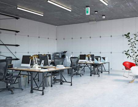 modern office interior, 3d rendering business concept designの写真素材
