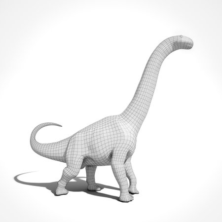 dinosaur 3d model, white background, 3d renderingの写真素材
