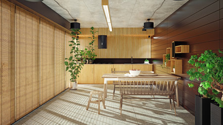 modern kitchen interior design. 3d concept roomの写真素材