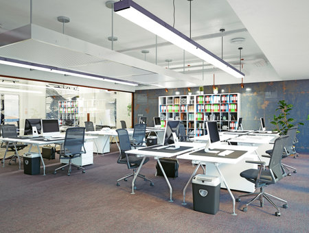 modern office interior, 3d rendering concept designの写真素材