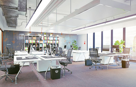 modern office interior, 3d rendering concept designの写真素材