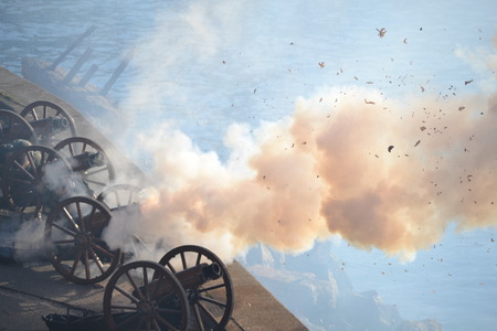 salute with gunsの写真素材