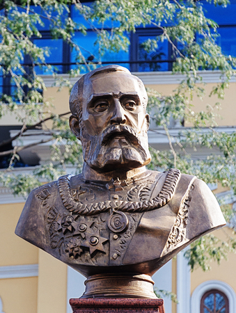 Monument to Grigory Marazli on Grecheskaya Square, mayor of Odessa from 1878 to 1895. The monument was erected in 2016. Odessa, Ukraineのeditorial素材
