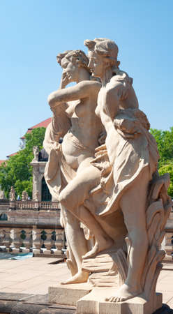 Dresden, Germany - July 26, 2019: Statues at fountain "Bath of nymphs" in Zwingerのeditorial素材