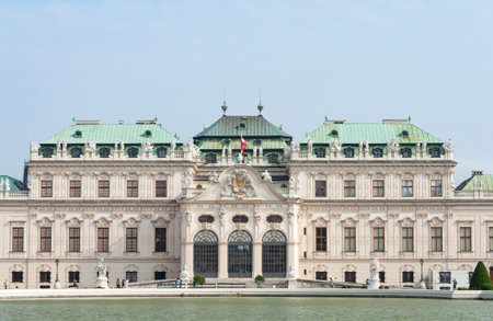 Vienna, Austria - July 30, 2019: Facade of Upper Belvedere palace