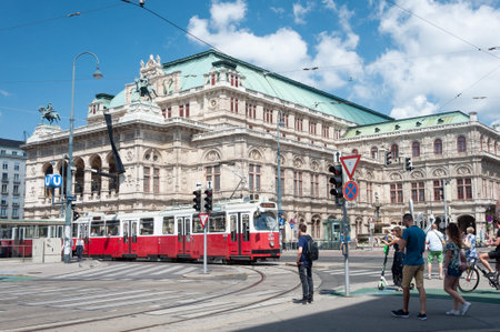 Vienna, Austria - August 01, 2019: Vienna State Opera House (Wiener Staatsoper), opened in 1869