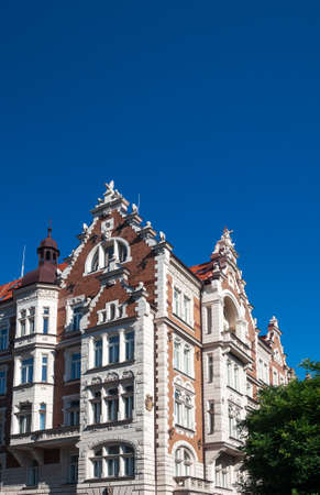 Old beautiful building in center of Prague, Czech Republicの写真素材