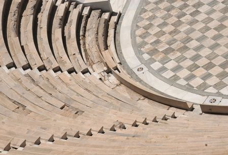 Odeon of Herodes Atticus - theater in the capital of Greece Athensの写真素材