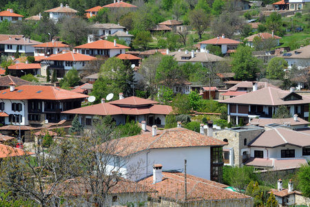 Houses of Aranasi village near the city of Veliko Tarnovo in Bulgariaの写真素材