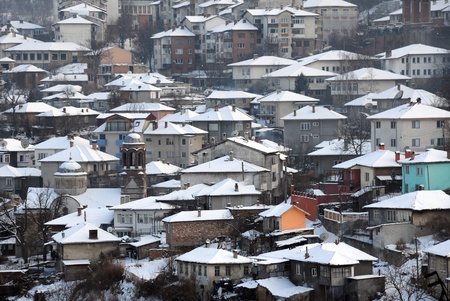 Closeup image of Veliko Tarnovo in the winterのeditorial素材