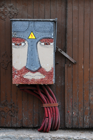 VELIKO TARNOVO, BULGARIA - JUNE 26, 2016: Creative graffiti in the Old Townのeditorial素材