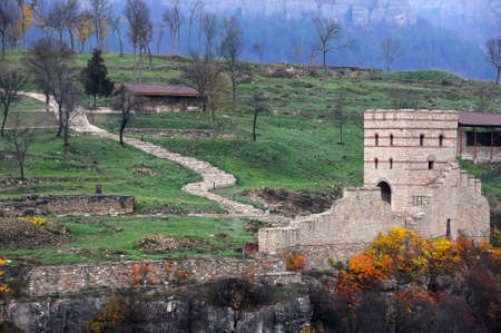 View of medieval Trapezitsa quarter in Bulgarian town of Veliko Tarnovoのeditorial素材