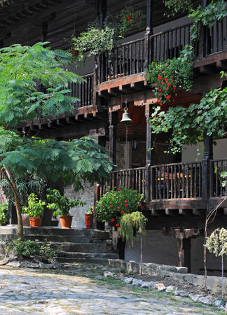 Verandas of the Troyanskiy Orthodox monastery in Bulgariaの写真素材