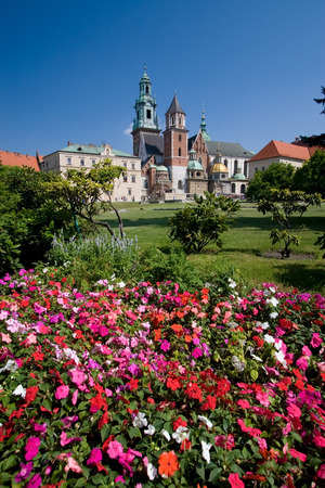 Beautiful summer view of medieval wawel castle in Cracow, Polandの写真素材