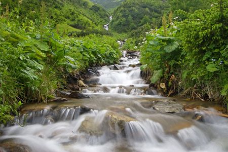 Beautiful mountain stream in Tatra Mountains, Slovakiaの写真素材