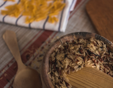 Pasta prepared to be cooked by handの写真素材