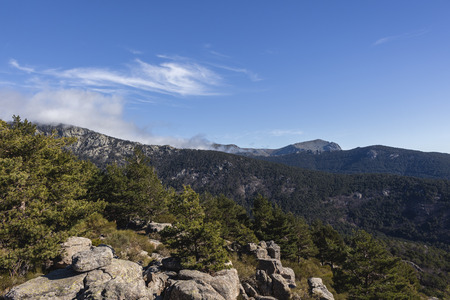 Mountains and wild forests full of colorの写真素材