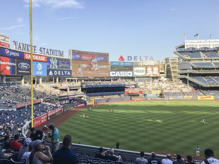 Baseball game played at Yankee Stadium in New York against Los Angeles Angels of Anaheimのeditorial素材